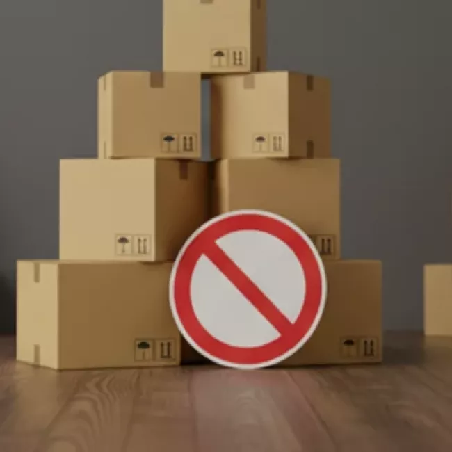 Imagen que ilustra los artículos que Carga Útil, empresa de transporte en Valencia, no permite transportar según sus normas y condiciones de servicio.